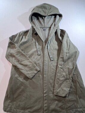 EDDIE BAUER women's soft fleece hooded cardigan or comfy wrap Women's size Small